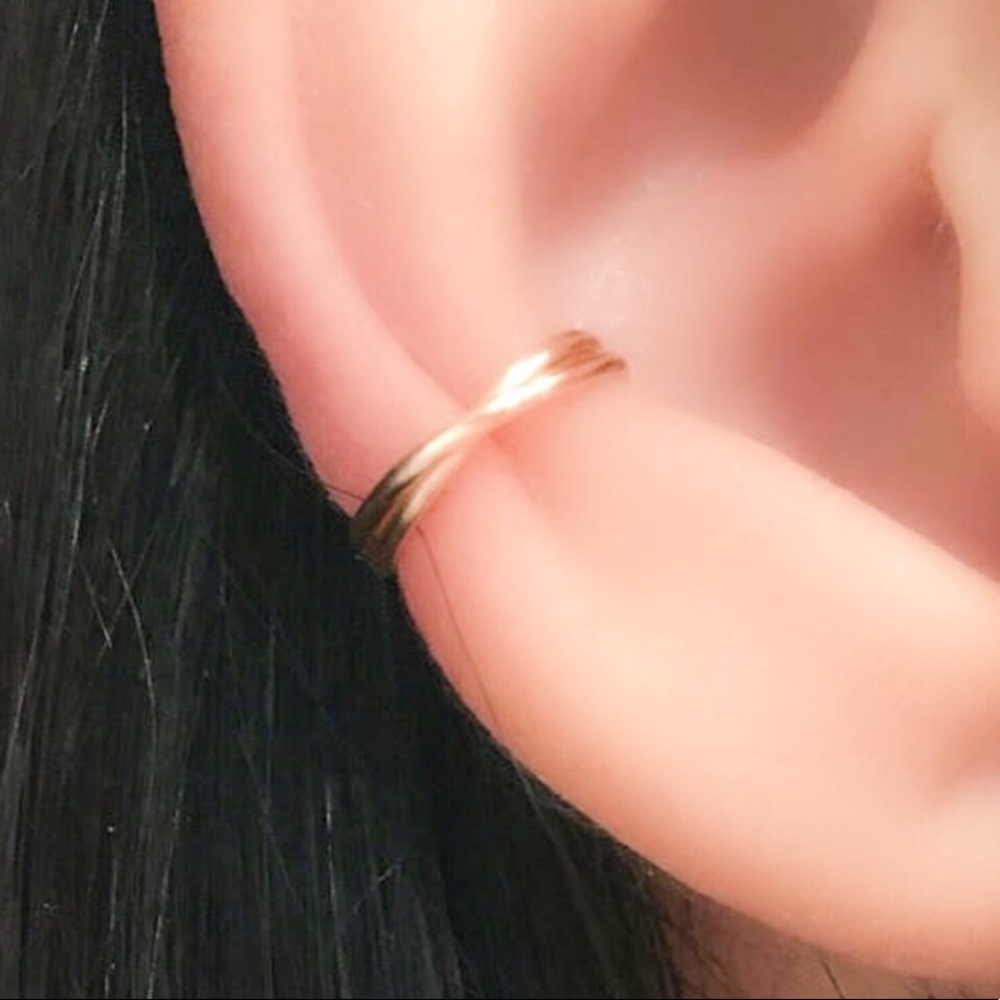 3 x barely criss cross ear cuff